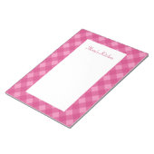 Personalisierte Rose Gingham Notepad Notizblock (angewinkelt)