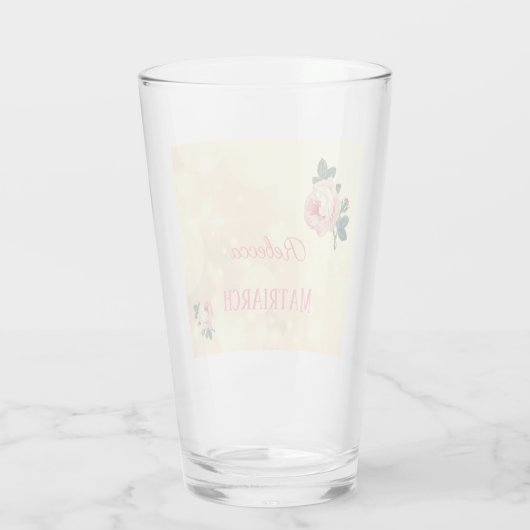 Personalisierte Rose Glas (Rückseite)