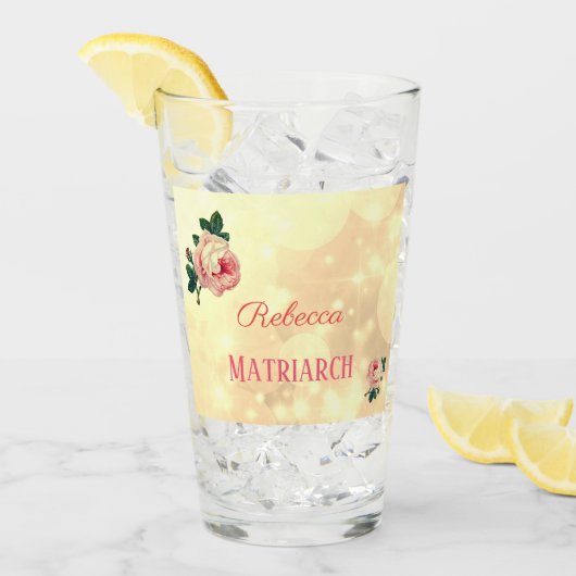 Personalisierte Rose Glas (Vorderseite Ice)