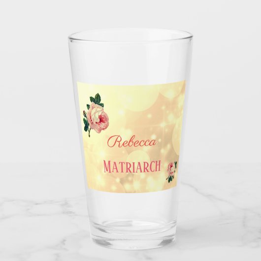Personalisierte Rose Glas (Vorderseite)