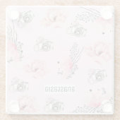 Personalisierte Rose Glasuntersetzer (Rückseite)