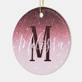 Personalisierte Rose Glitzer Keramik Ornament (Links)