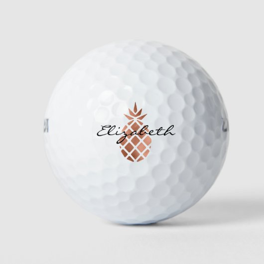 Personalisierte Rose Gold Ananas Script Golf Balls Golfball (Vorderseite)