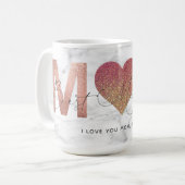 Personalisierte Rose Gold Best Mama Zitat Mutterta Kaffeetasse (Vorderseite Links)