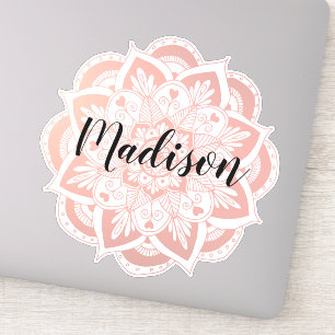 Personalisierte Rose Gold Blume Mandala Aufkleber