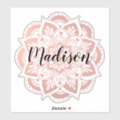 Personalisierte Rose Gold Blume Mandala Aufkleber (Blatt)