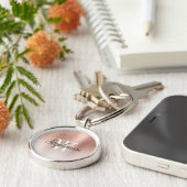 Personalisierte Rose Gold Brushed Metal Monogram Schlüsselanhänger (Seite)