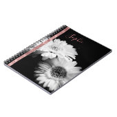 Personalisierte Rose Gold Daisy Notebook Notizblock (Linke Seite)