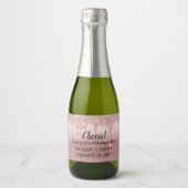 Personalisierte Rose Gold Drilling Glitzer Mini Schaumweinetikett (Vorderseite)