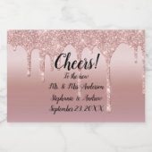 Personalisierte Rose Gold Drilling Glitzer Mini Schaumweinetikett (Einzelnes Label)