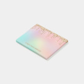 Personalisierte Rose Gold Drilling Glitzer Post-it Klebezettel (angewinkelt)