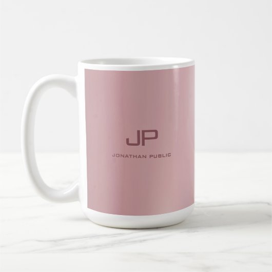 Personalisierte Rose Gold Elegante Mit Monogramm Kaffeetasse (Links)