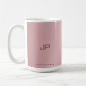 Personalisierte Rose Gold Elegante Monogram Classi Kaffeetasse (Links)