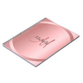 Personalisierte Rose Gold Elegante Monogram Notizblock (Linke Seite)