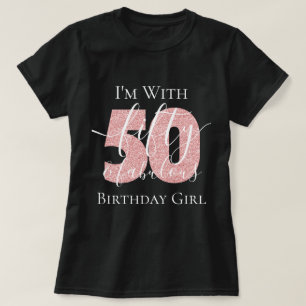 Personalisierte Rose Gold Fifty Fab Geburtstag Gli T-Shirt