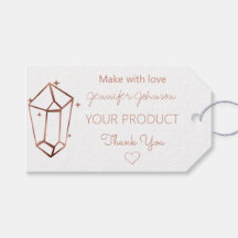 Personalisierte Rose Gold Foil White Gift Tags