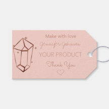 Personalisierte Rose Gold Foil White Pink Gift Tag