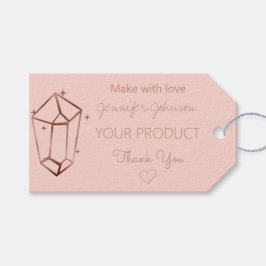 Personalisierte Rose Gold Foil White Pink Gift Tag Geschenkanhänger
