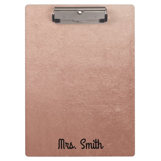 Personalisierte Rose Gold Fossil Klemmbrett (Vorderseite)