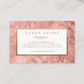 Personalisierte Rose Gold Fox Business Cards Visitenkarte (Rückseite)