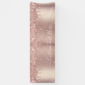 Personalisierte Rose Gold Glitzer Banner Benutzerd (Vertikal)