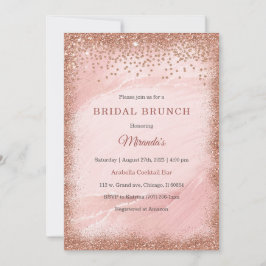 Personalisierte Rose Gold Glitzer Bridal Brunch Einladung