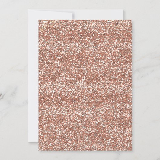 Personalisierte Rose Gold Glitzer Bridal Brunch Einladung (Rückseite)