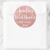 Personalisierte Rose Gold Glitzer Effekt Sticker. Runder Aufkleber (Tasche)