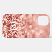 Personalisierte Rose Gold Glitzer Glitzern Case-Mate iPhone Hülle (Rückseite (Horizontal))