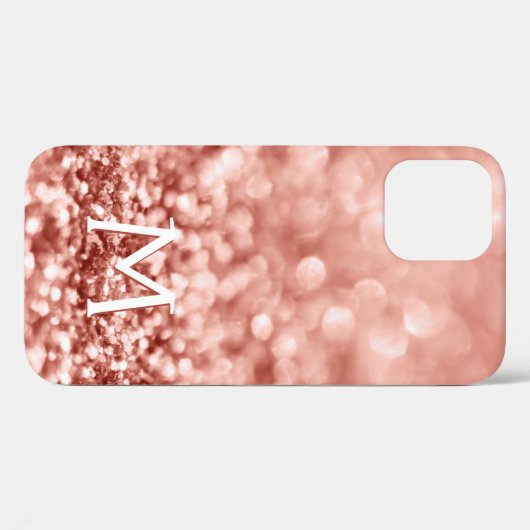 Personalisierte Rose Gold Glitzer Glitzern Case-Mate iPhone Hülle (Rückseite (Horizontal))