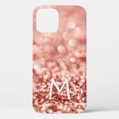 Personalisierte Rose Gold Glitzer Glitzern Case-Mate iPhone Hülle (Rückseite)