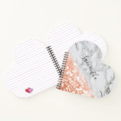 Personalisierte Rose Gold Glitzer Heart Notebook Notizblock (Innenseite)