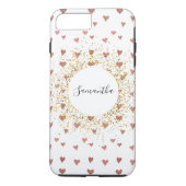 Personalisierte Rose Gold Glitzer Herz iPhone Case (Rückseite)