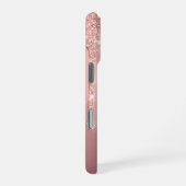 Personalisierte Rose Gold Glitzer Individuelle Nam iPhone Hülle (Rechte Seite)