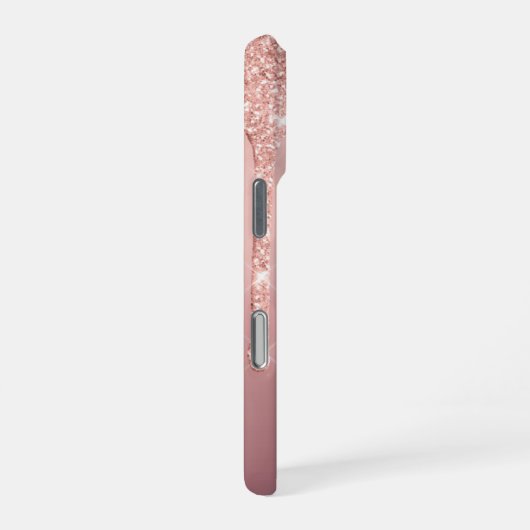 Personalisierte Rose Gold Glitzer Individuelle Nam iPhone Hülle (Rechte Seite)