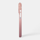 Personalisierte Rose Gold Glitzer Individuelle Nam iPhone Hülle (Linke Seite)