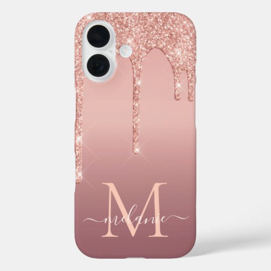 Personalisierte Rose Gold Glitzer iPhone Fall Case-Mate iPhone Hülle (Rückseite)