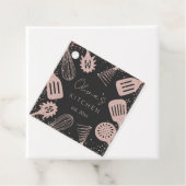 Personalisierte Rose Gold Glitzer Kochwerkzeuge Geschenkanhänger (Beispiel)