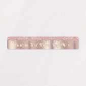 Personalisierte Rose Gold Glitzer Labels Benutzerd Etiketten (Design 2)