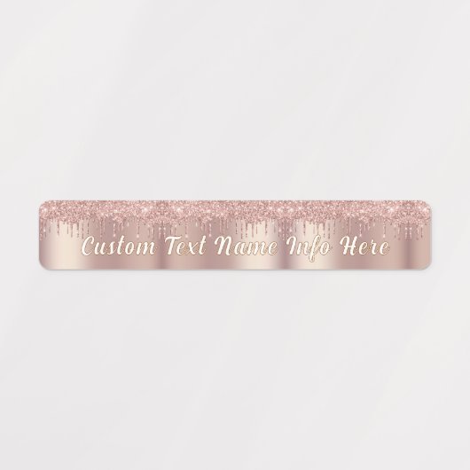Personalisierte Rose Gold Glitzer Labels Benutzerd Etiketten (Design 2)