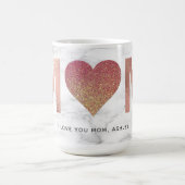Personalisierte Rose Gold Glitzer Mama Muttertag Kaffeetasse (Mittel)