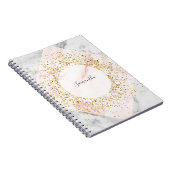 Personalisierte Rose Gold Glitzer-MarmorNotebook Notizblock (Rechte Seite)