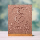 Personalisierte Rose Gold Glitzer Name Design - Ei Acrylschild (Neutral)