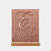 Personalisierte Rose Gold Glitzer Name Design - Ei Acrylschild (Vorderseite)