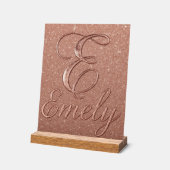 Personalisierte Rose Gold Glitzer Name Design - Ei Acrylschild (Winkel)