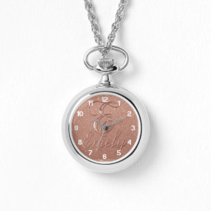 Personalisierte Rose Gold Glitzer Name Design - Ei Armbanduhr