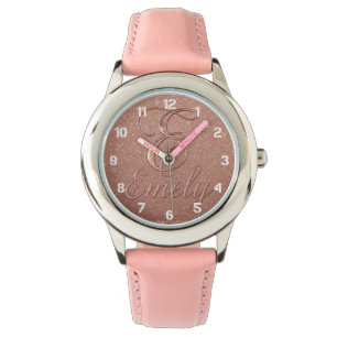 Personalisierte Rose Gold Glitzer Name Design - Ei Armbanduhr