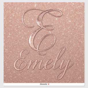 Personalisierte Rose Gold Glitzer Name Design - Ei Aufkleber