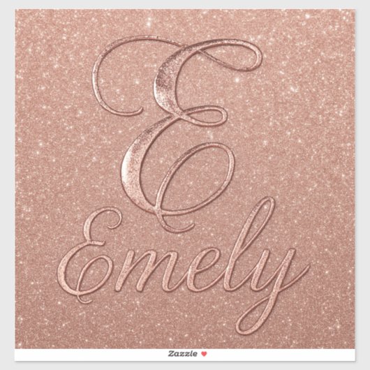 Personalisierte Rose Gold Glitzer Name Design - Ei Aufkleber (Blatt)