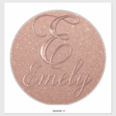 Personalisierte Rose Gold Glitzer Name Design - Ei Aufkleber (Blatt)